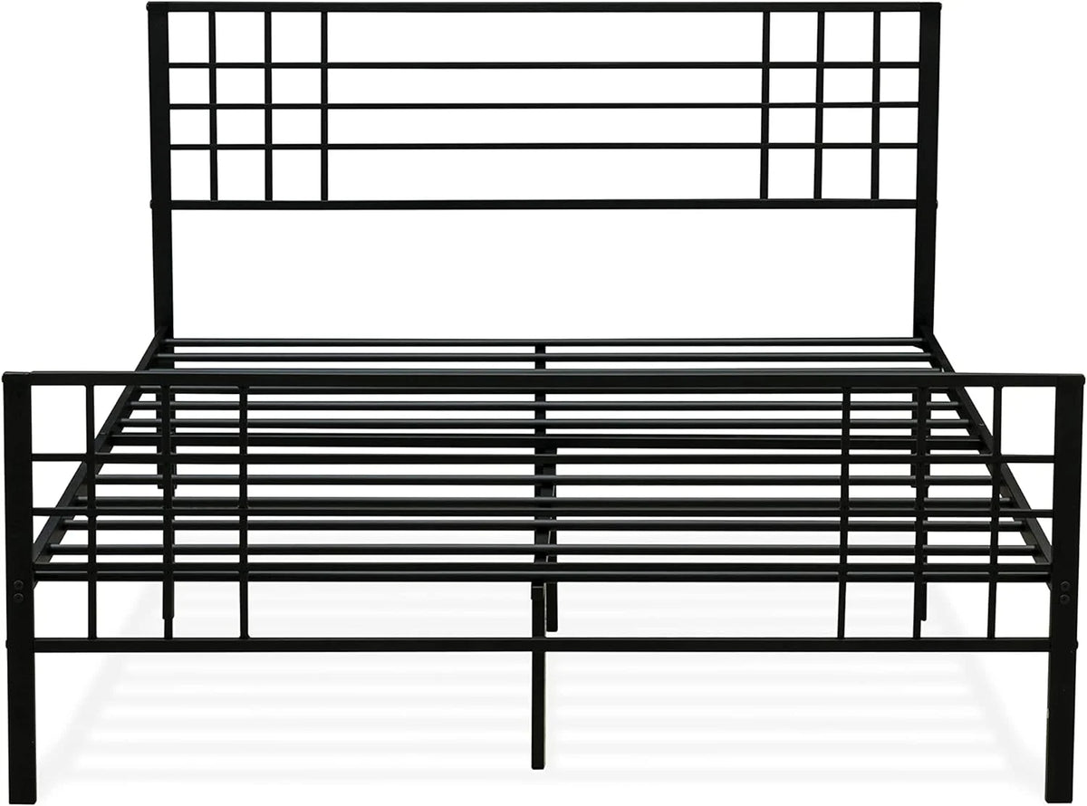Black Bed Frame with 9 Metal Legs F264