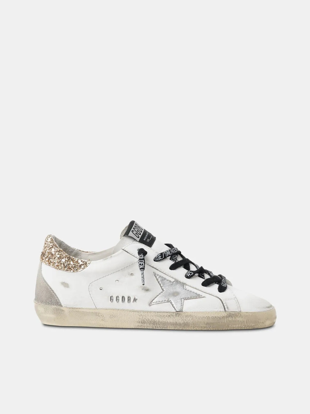White Leather Sneakers with Heel Tab K503