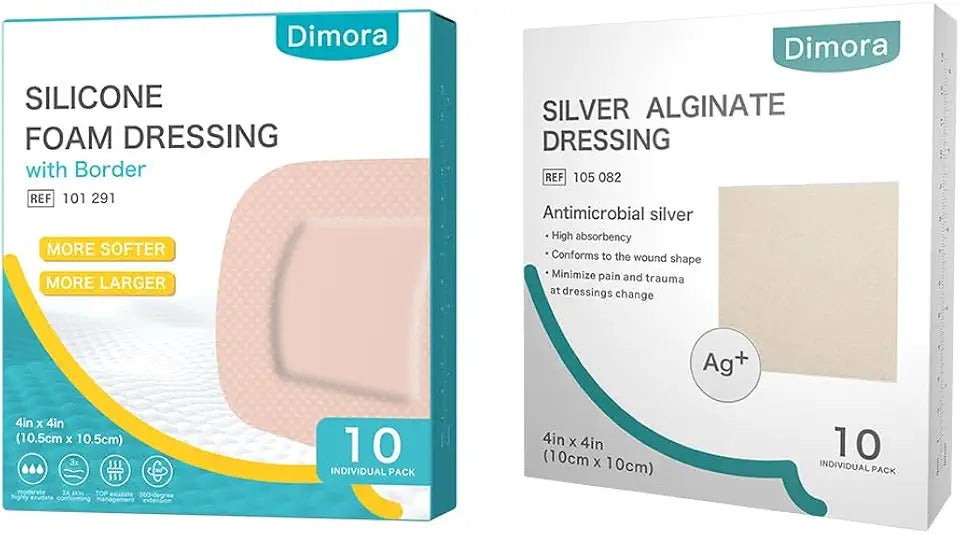 Silver Antibacterial Alginate & Silicone Foam Wound Dressing U409