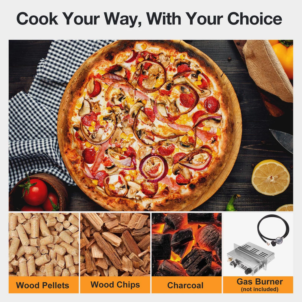 13 Multi-Fuel Pellet Fired Pizza Oven with Pizza Stone E384420