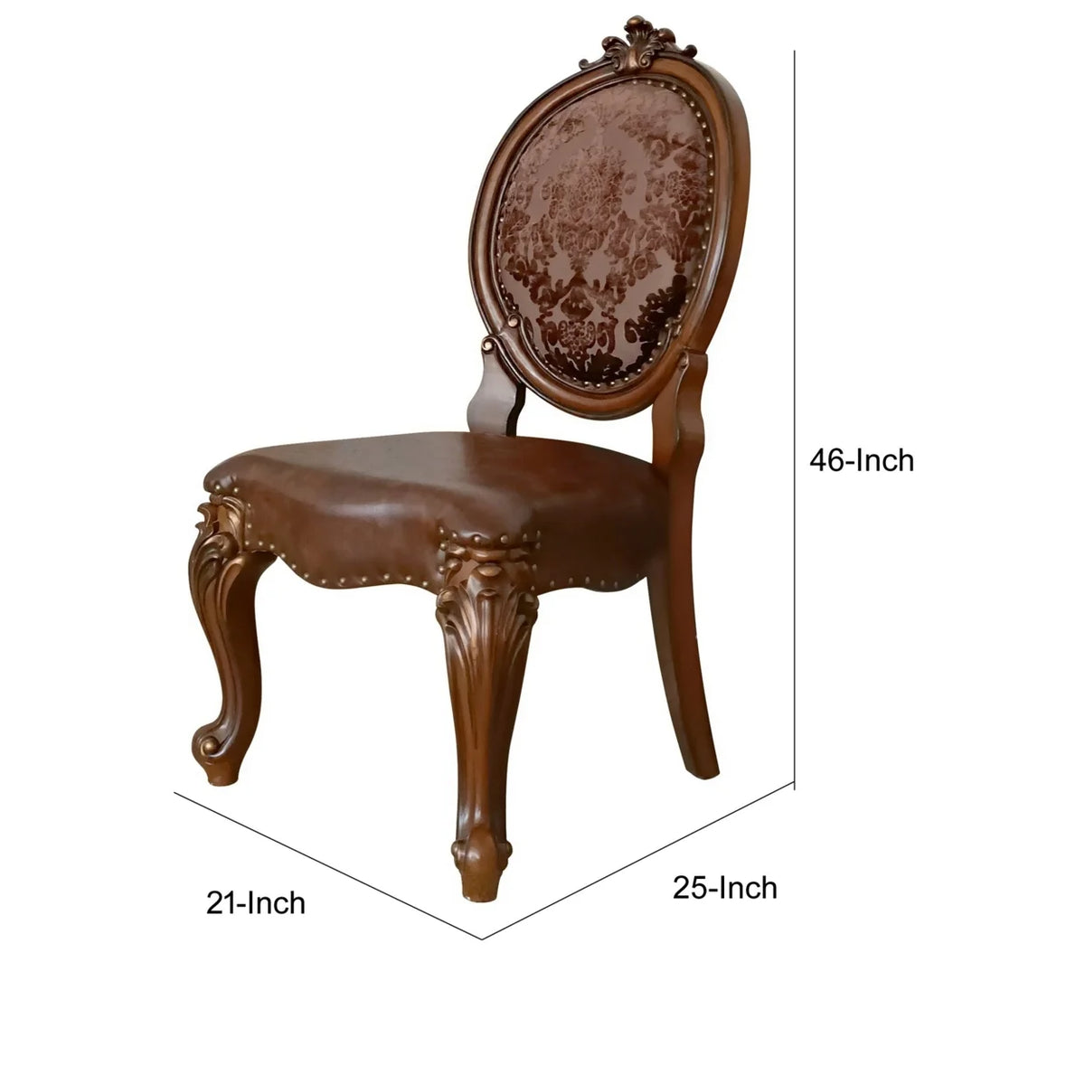 Set of 2 Brown Tufted Faux Leather Dining Chair B5872