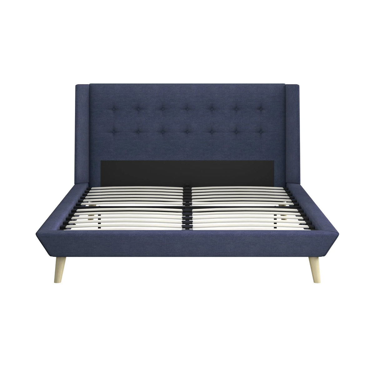 Queen Light Gray Linen Upholstered Bed Z78352