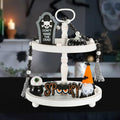 Halloween Decorations and Wooden Two Tiered Tray Stand M929466
