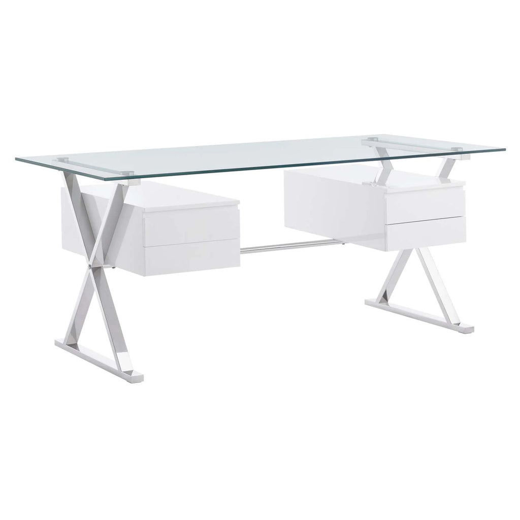 71" Glass Top Office Desk O528
