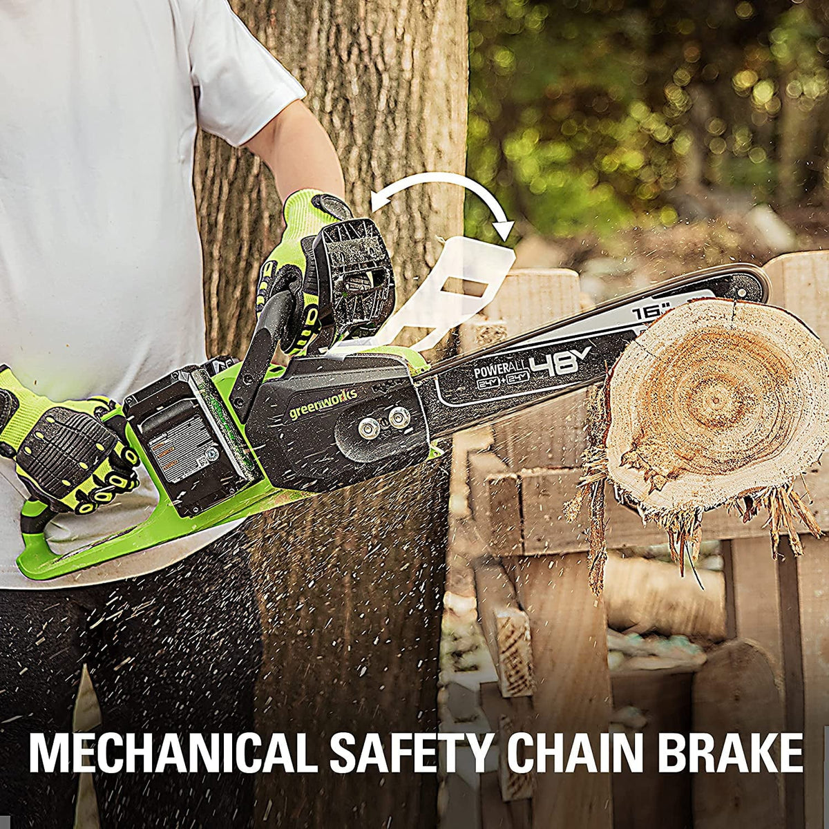 48V 16-inch Brushless Chainsaw with 4Ah Batteries and Dual Port Charger L176153