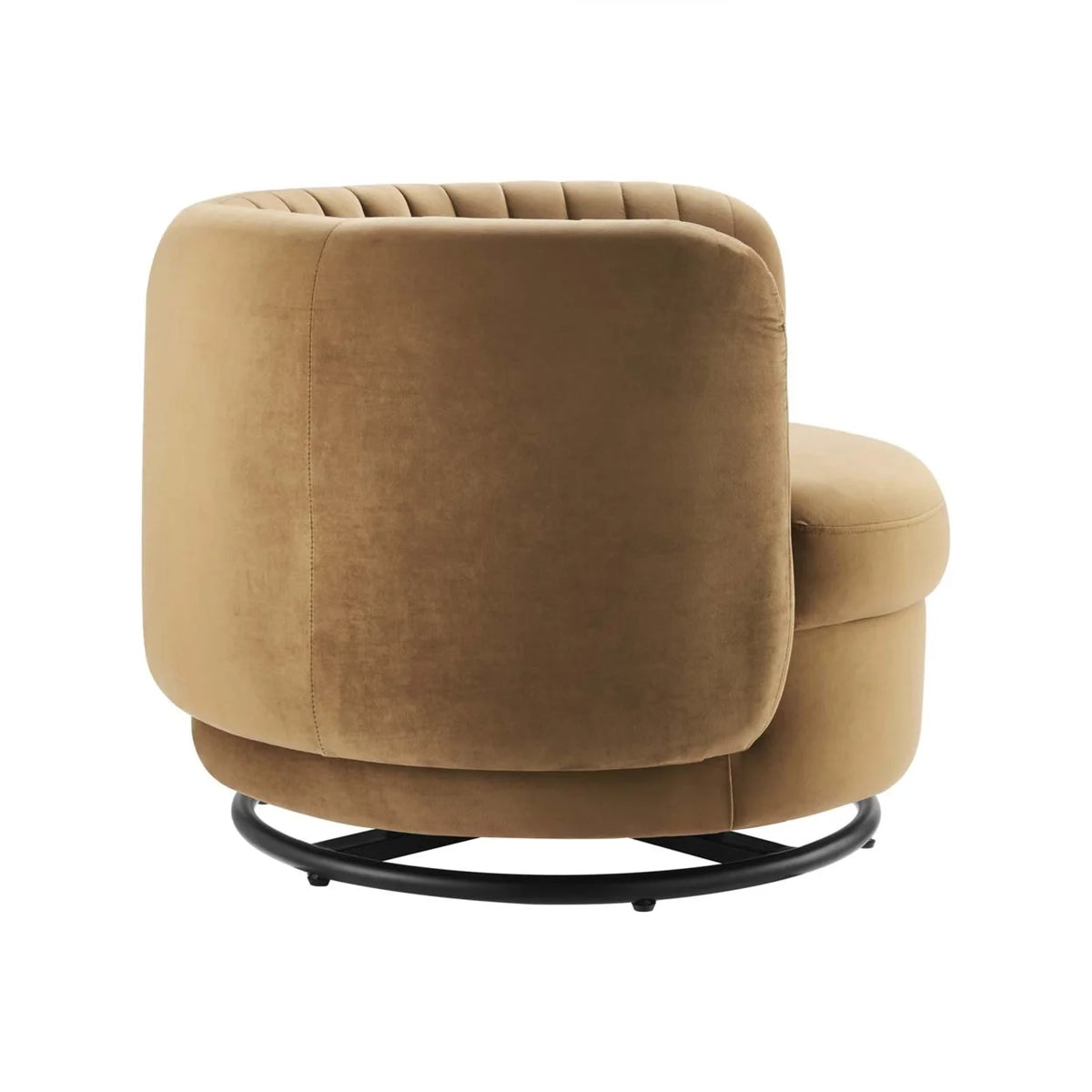 Black Tufted Velvet Swivel Chair W76836