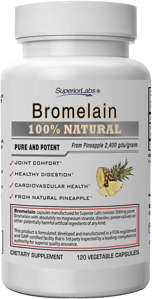 Bromelain 500mg Non GMO Enzyme 120 Vcaps E588297