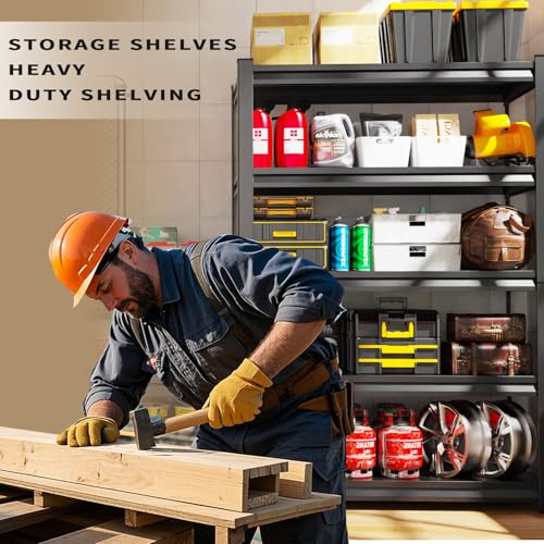 72" H Heavy Duty 5-Tier Adjustable Metal Shelving Unit G28520