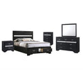 5 Piece Full Platform Storage Wood Bedroom Set Black E69514
