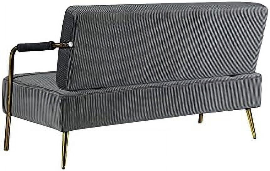 55" Velvet Loveseat Sofa with 2 Throw Pillows R959