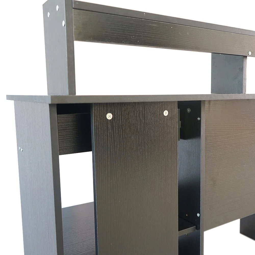 Black Computer Desk with Drawer and Keyboard Tray F594