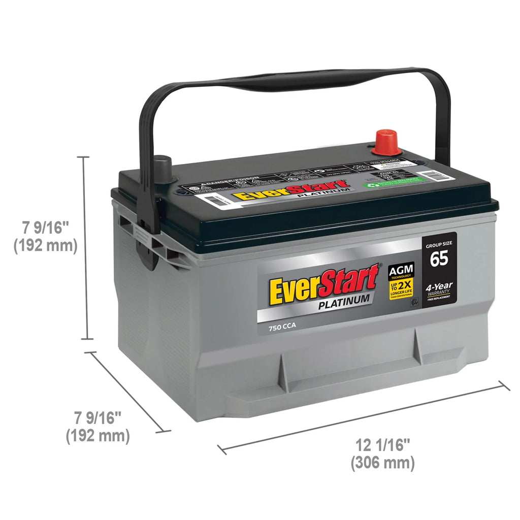 AGM Automotive Battery Group Size 65 12 Volt 775 CCA E2904