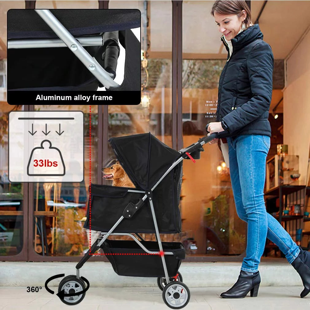 3 Wheels Folding Pet Stroller Y5580