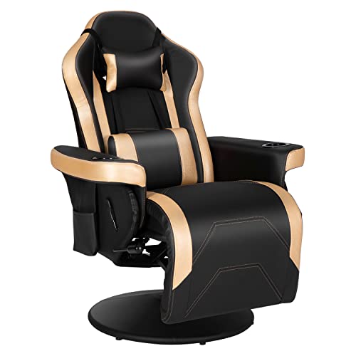 Black Blue Gaming Recliner Chair with Speakers and Massage E68450