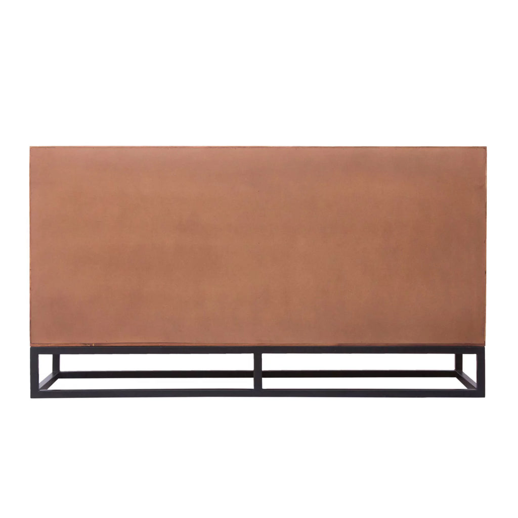 Acacia Wood Dresser or Display Unit Walnut Brown & Black U3374