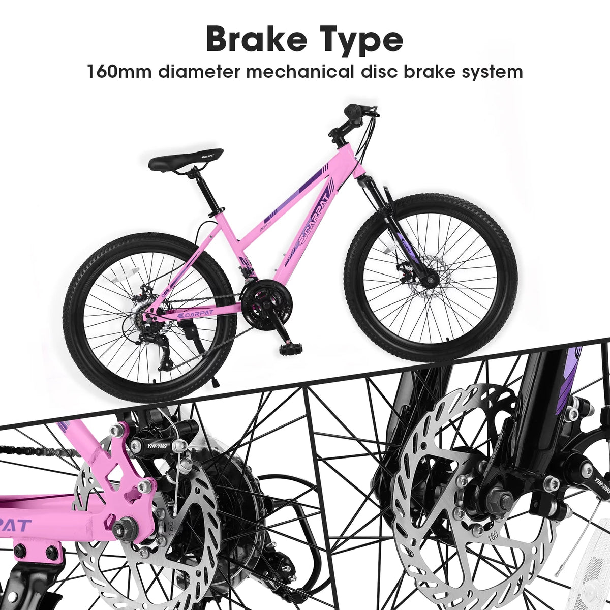 26 inch Mountain Bike with Dual Disc Brakes White G7850