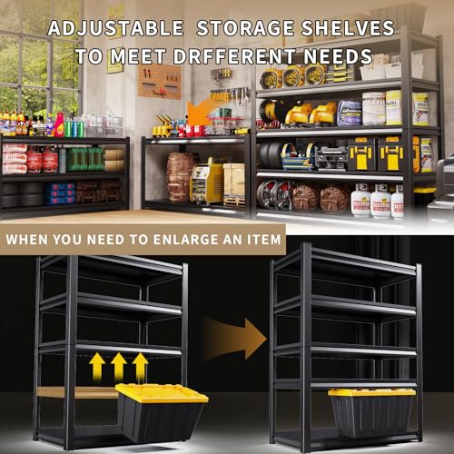 72" H Heavy Duty 5-Tier Adjustable Metal Shelving Unit G28520