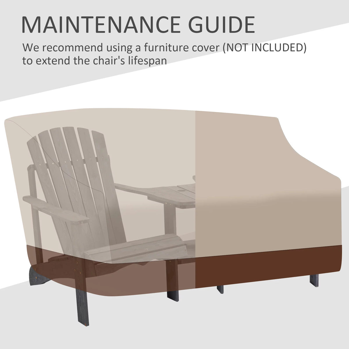 Grey 2 Wood Adirondack Chairs with Center Table V622