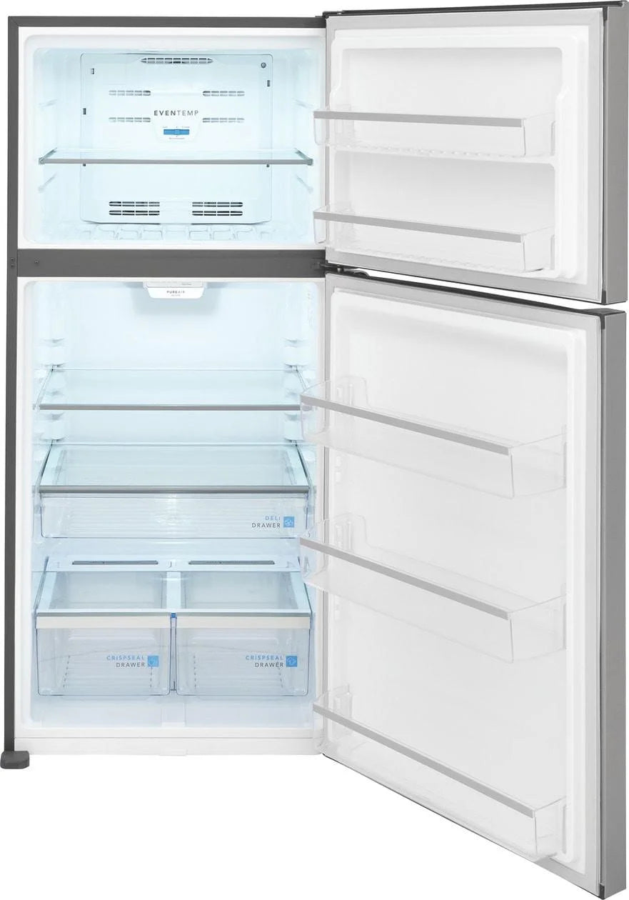 Top Freezer Freestanding Refrigerator Black Stainless Steel T284840