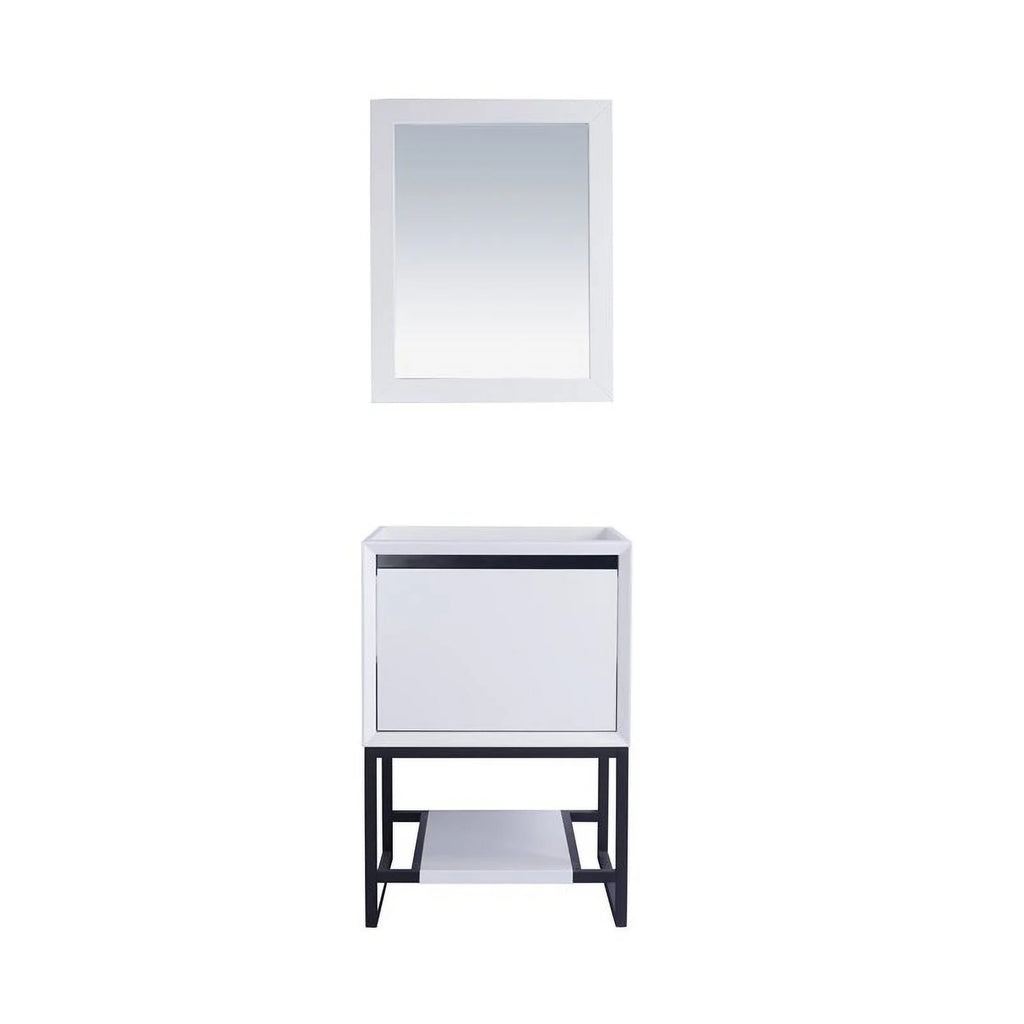 24" Oak Wood and Stainless Steel Cabinet in White T887