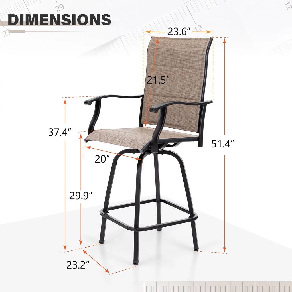 2Pcs Outdoor Metal Swivel Bar Stools N690