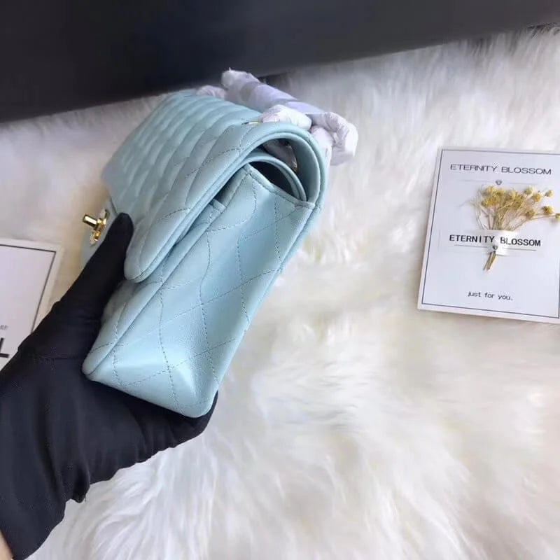 Tiffany Blue Lambskin Leather Flap Bag G81065