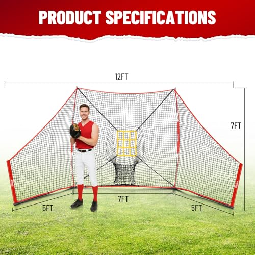 12x7 FT Baseball Training Net with Carry Bag M67149