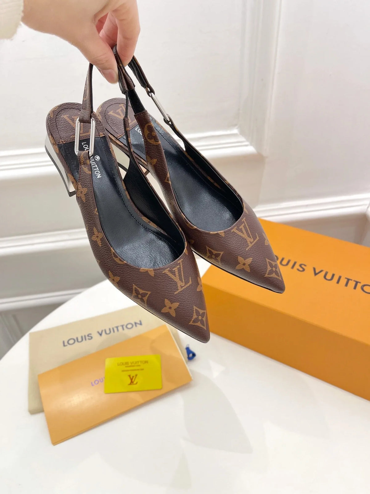 Brown Magnetic Slingback Pump L7658