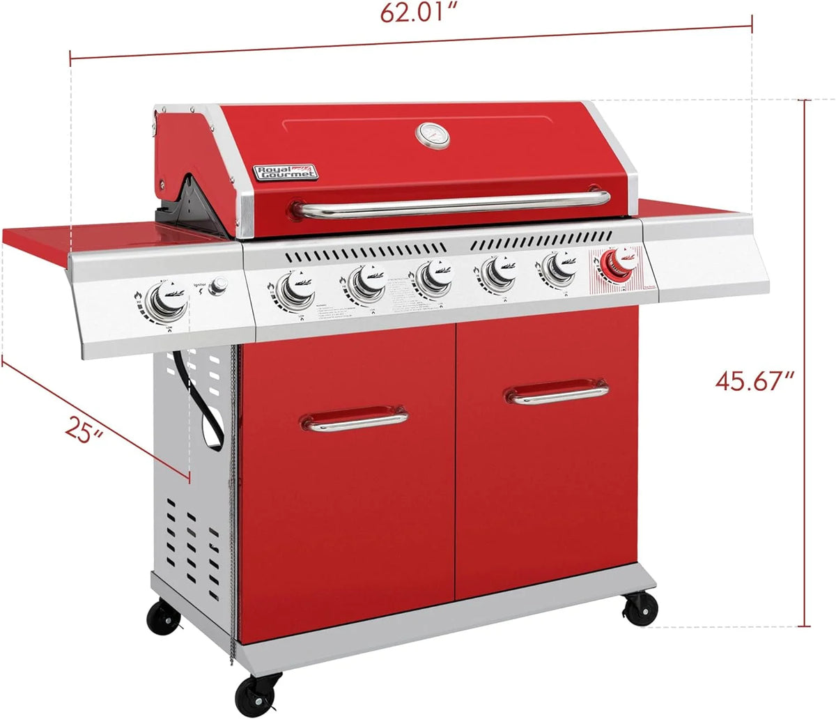 6-Burner Gas Grill with Sear Burner and Side Burner O36894