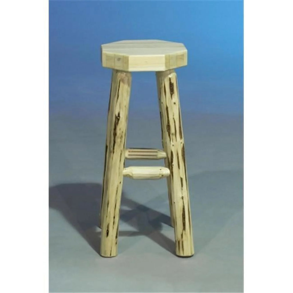 30" Handcrafted Wood Backless Barstool H9277