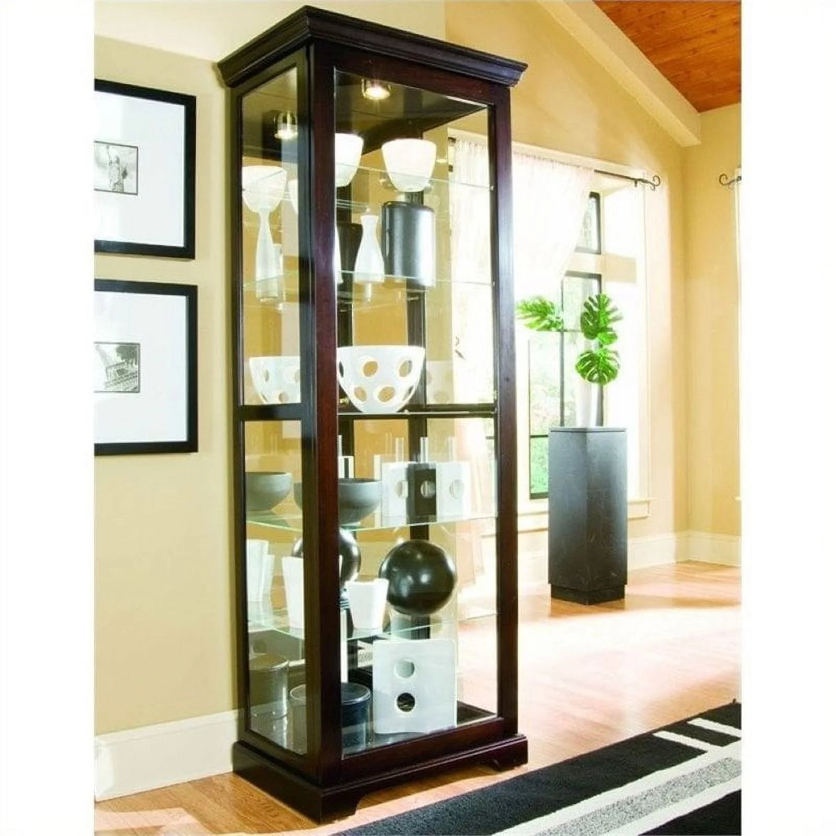 Chocolate Cherry Curio Cabinet D8741