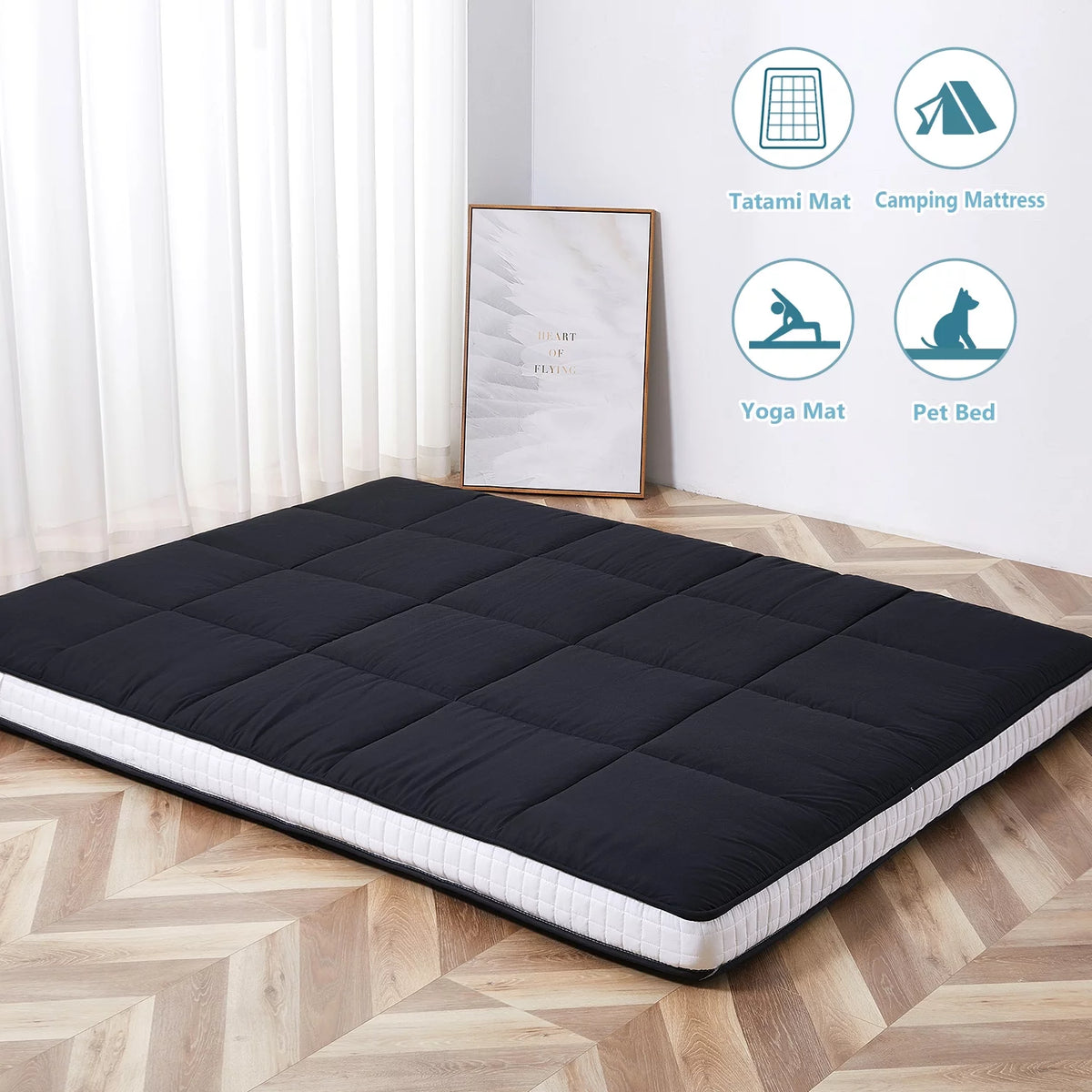 Queen Size Foldable Roll Up Floor Mattress Z1539