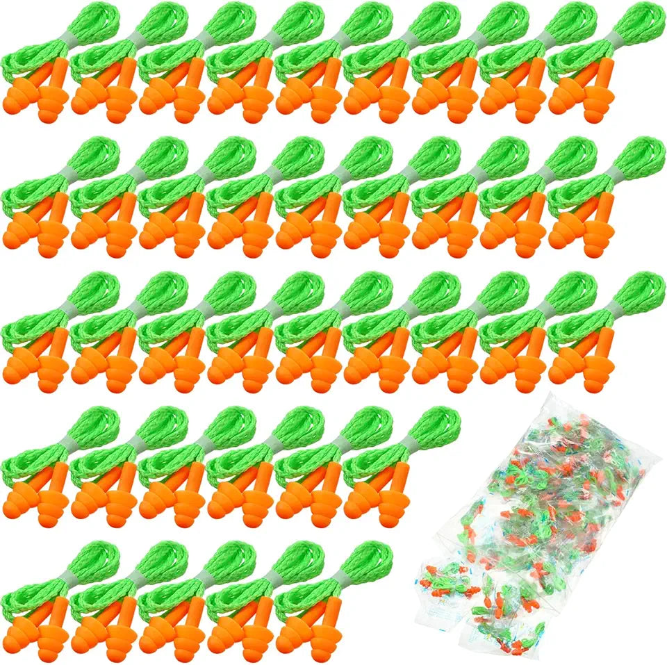 200 Pairs Reusable Silicone Earplugs with Cord N4035