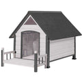 Outdoor Dog House with Porch Iron Frame R40619
