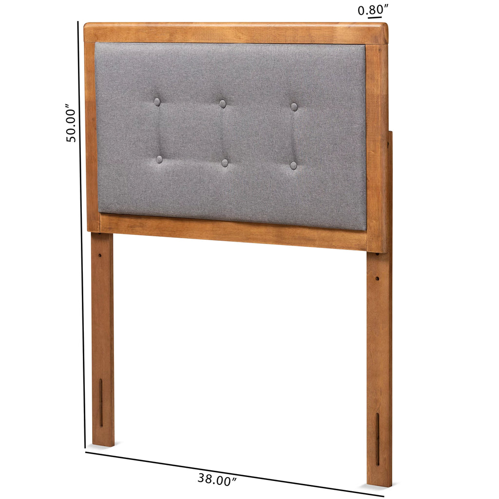 Dark Grey Walnut Tufted Upholstered Headboard D85631