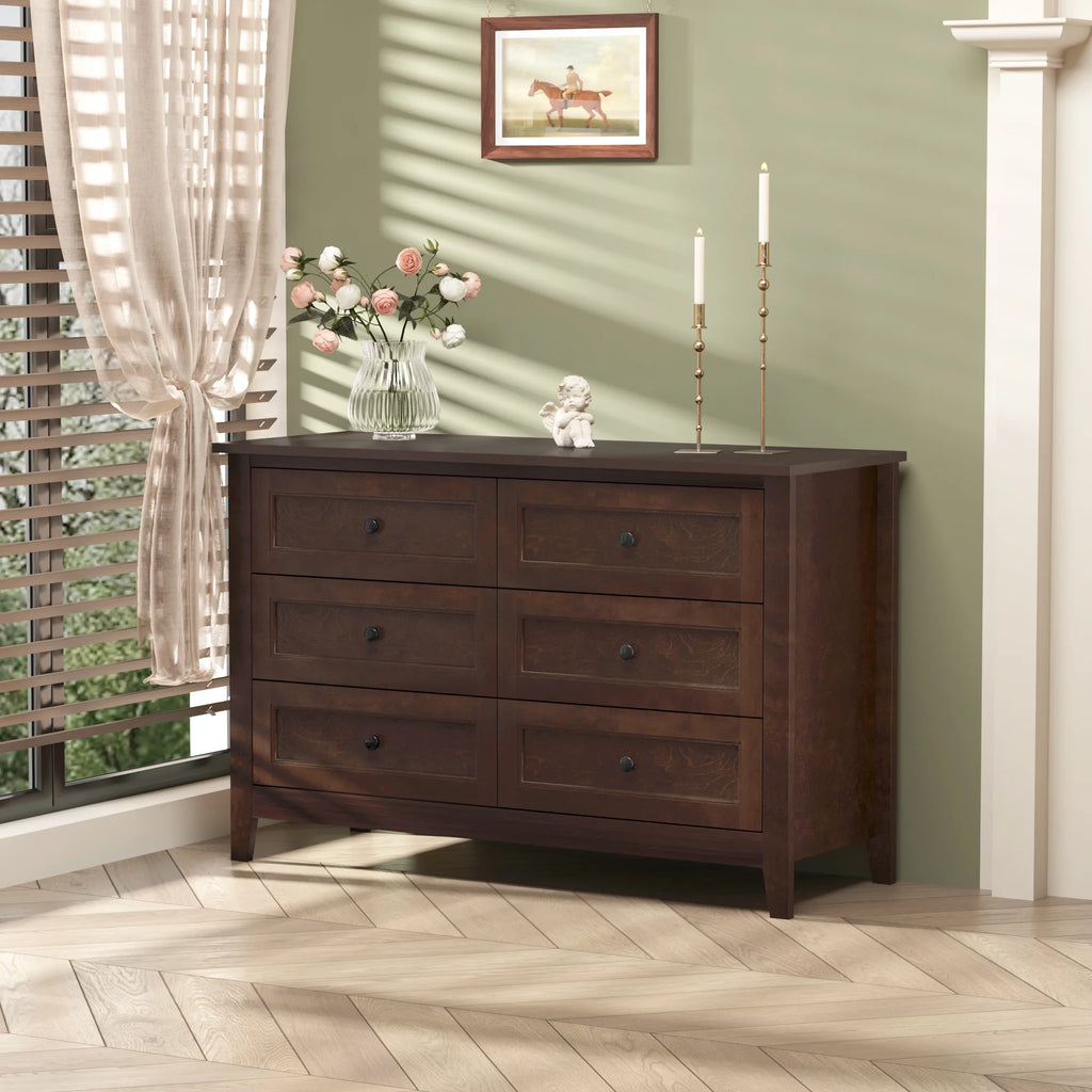 6 Drawer Wood Dresser C15036