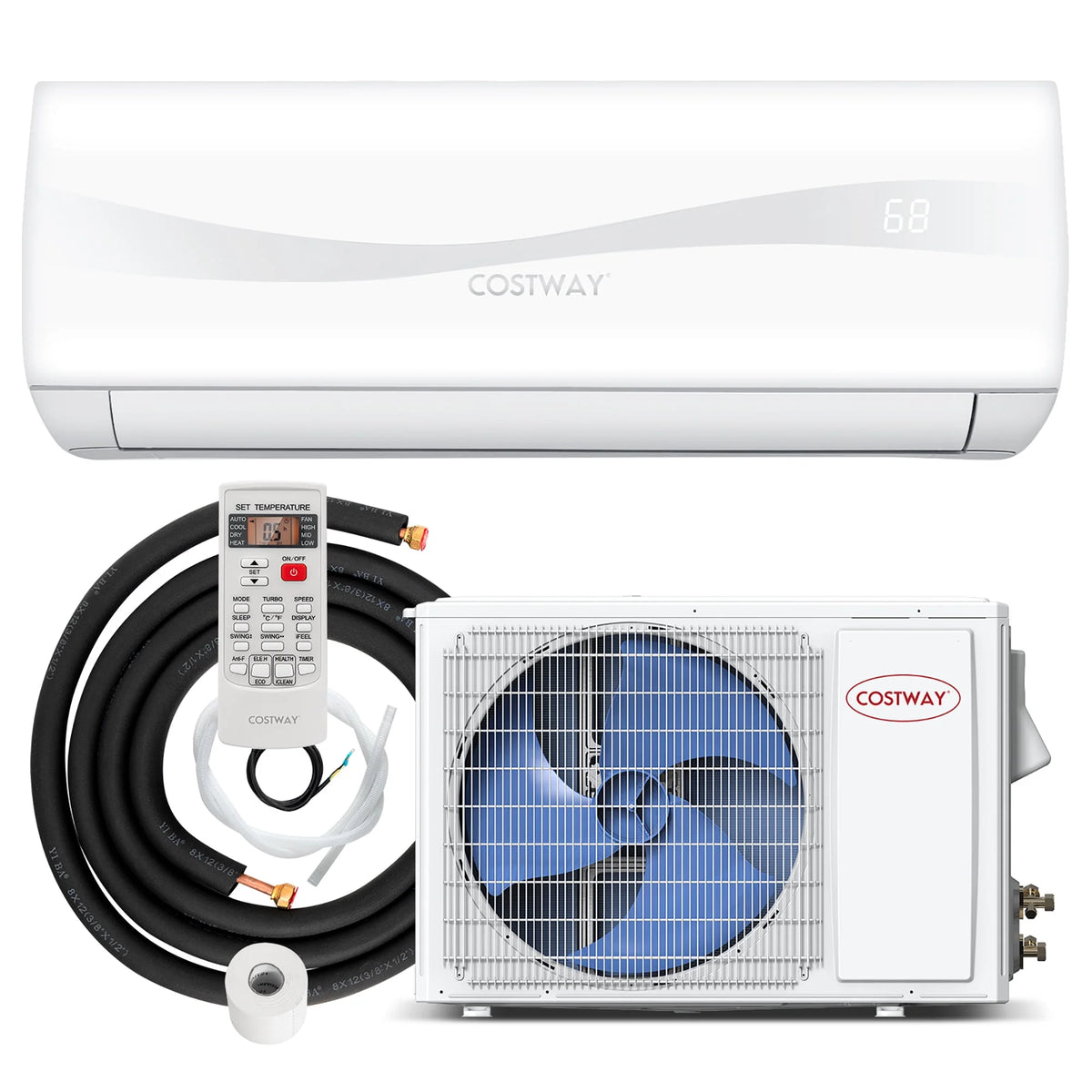 12000 BTU Mini Split Air Conditioner & Heater 20 SEER2 115 V Wall-Mounted AC Unit C14035