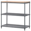 Metal Storage Wood Top Workbench Shelf Unit U7841