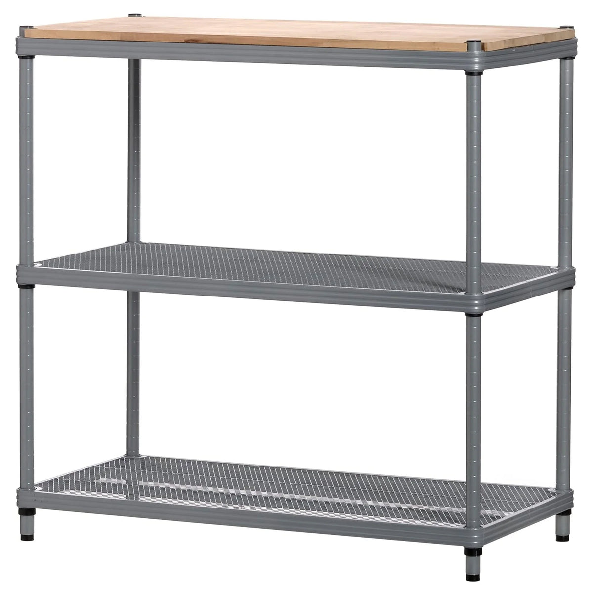 Metal Storage Wood Top Workbench Shelf Unit U7841