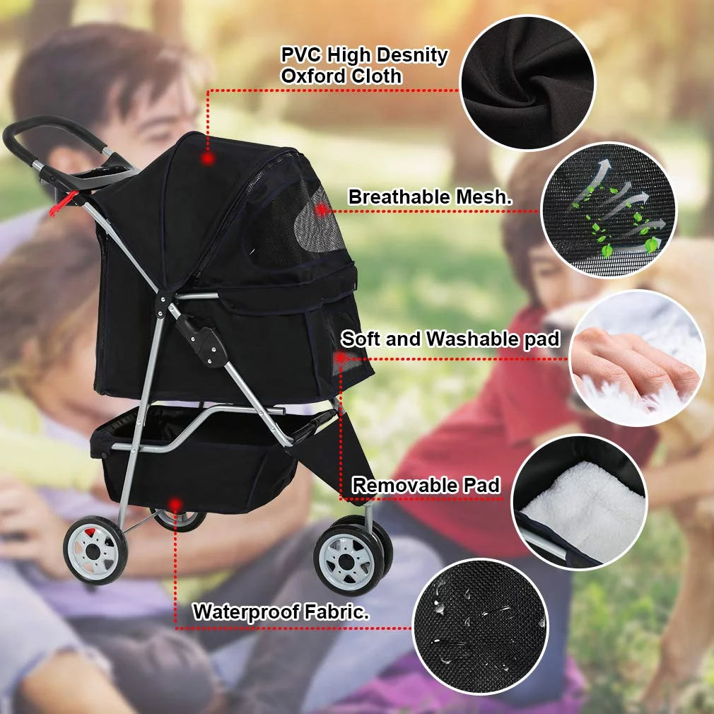3 Wheels Folding Pet Stroller Y5580