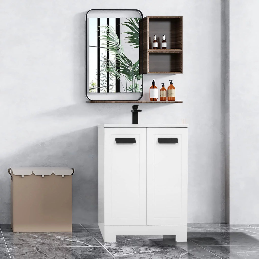 24 inch Wooden Bathroom Cabinet with Undermount Sink N14980