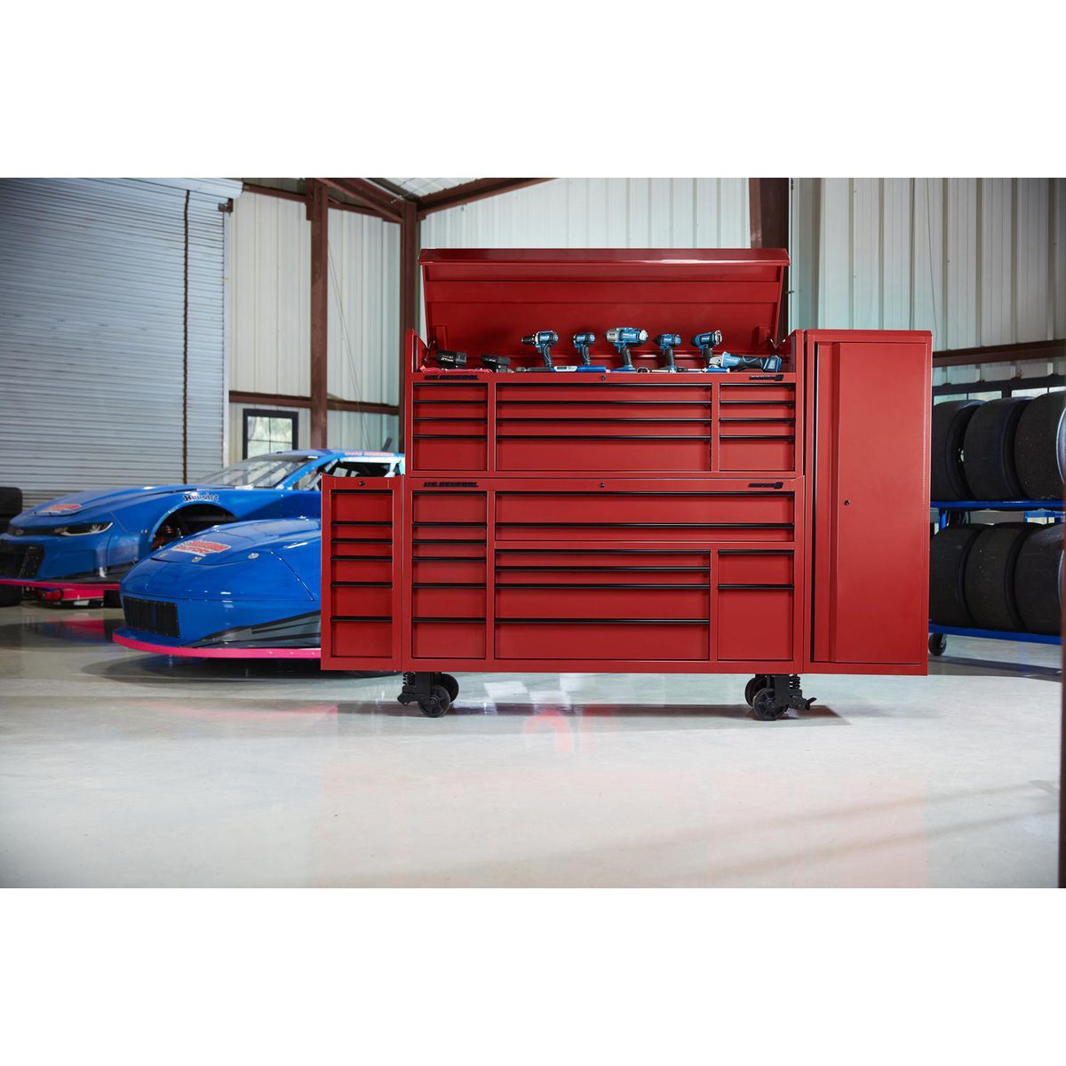 72 in. x 22 in. Triple Bank Top Chest, Red M62434