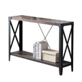 46 Inch 2-Tier Dark Rustic Oak Console Table L348112