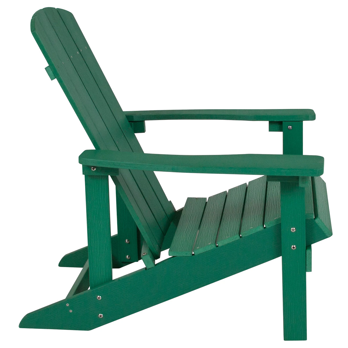Set of 4 Green All-Weather Poly Resin Adirondack Chairs H53303