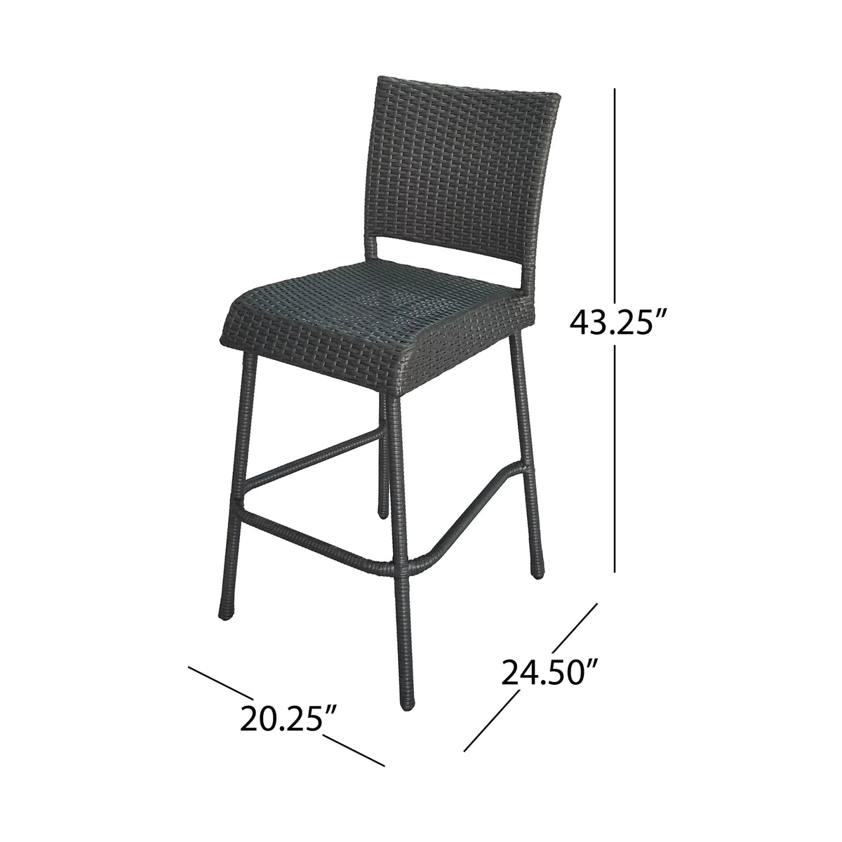 29.5 Inch Wicker Barstools Set of 2 L7227