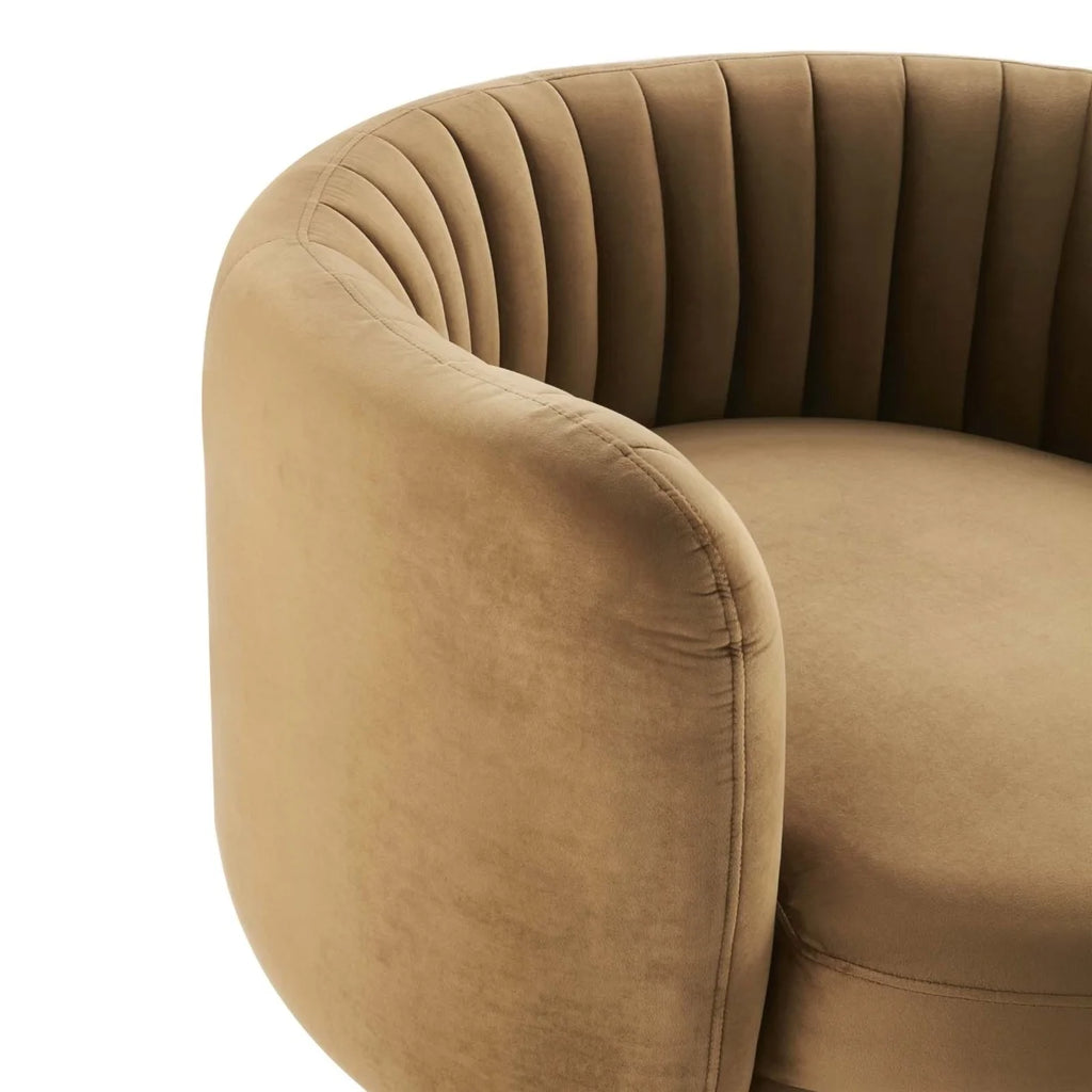 Black Tufted Velvet Swivel Chair W76836