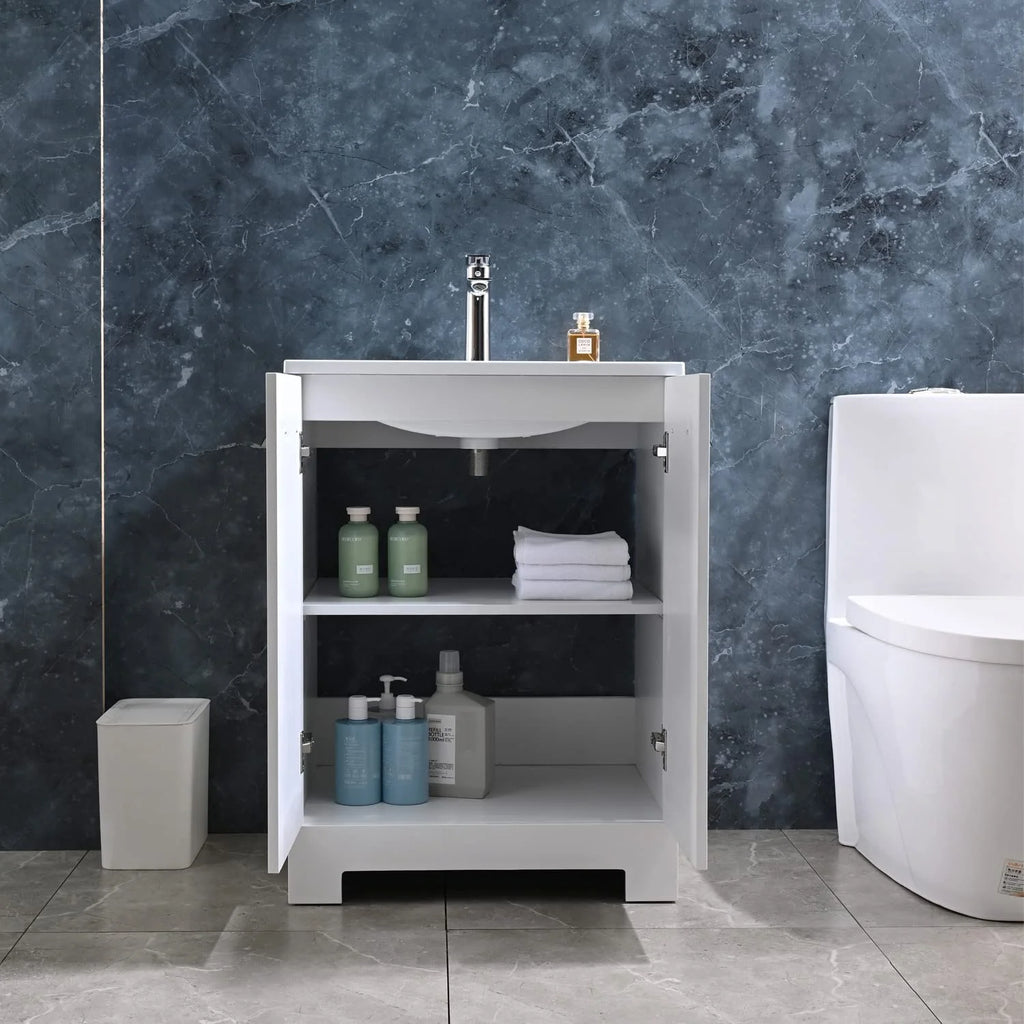 24 inch Wooden Bathroom Cabinet with Undermount Sink N14980