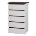 White 5-Drawer Dresser with Wood Top R7349