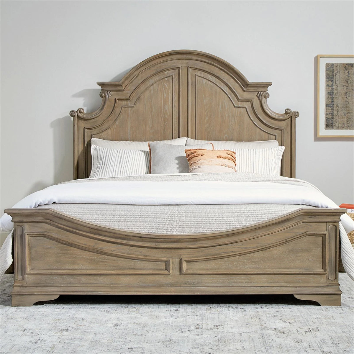 King Panel Bed in Weathered Bisque L944
