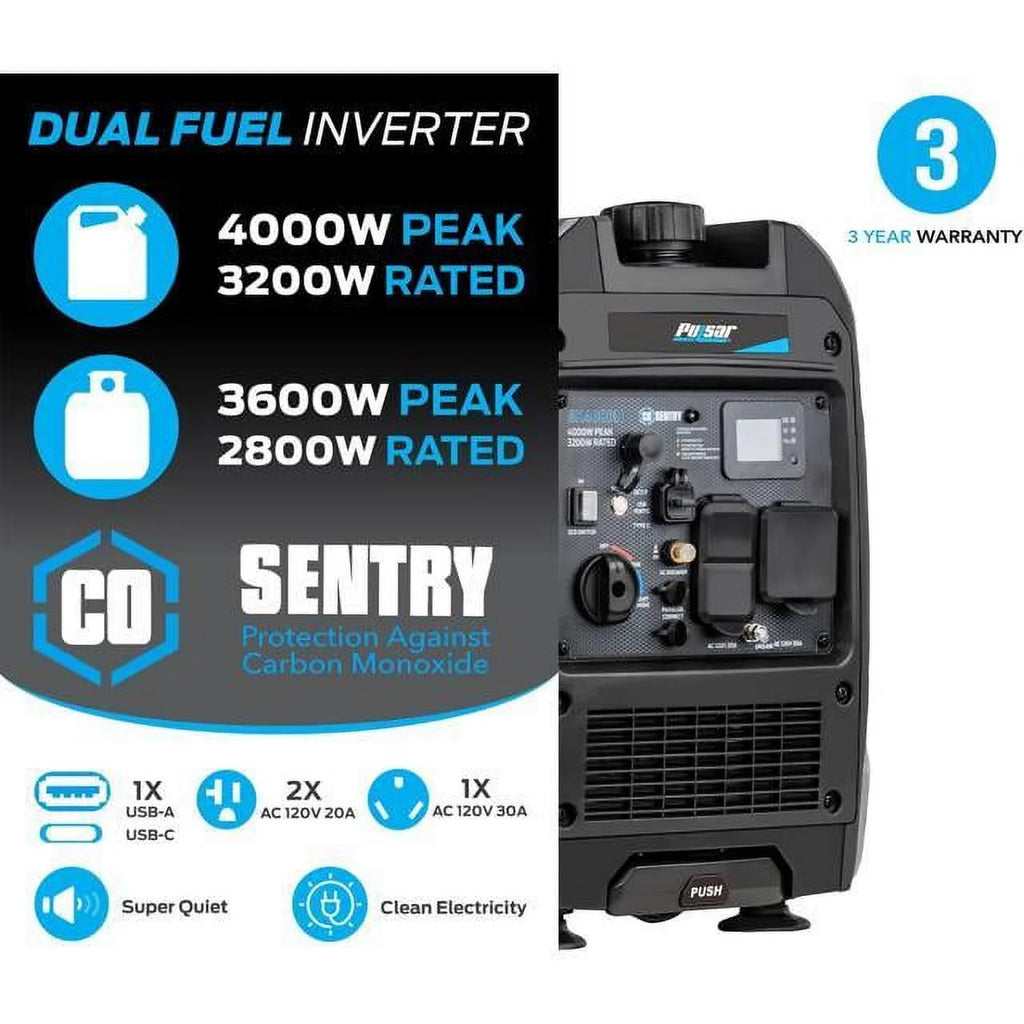Dual Fuel 4000W Inverter Generator A446906